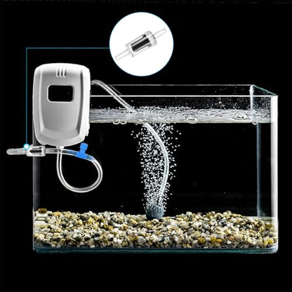 M METERXITY 10-Pack Aquarium Air Check Valve, Plastic One Way Non-Return Valves Air Valve Air Tubing Accessories Air Pump Accessories for 3/16" Airline Tubing Fish Tank [Clear Black]