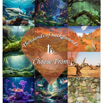 3 Pack Forest Reptile Habitat Background Tropical Rainforest Aquarium Background Foggy Forest Sun Rays Mushrooms Terrarium Background Rock Mountain Clear Blue Sky Fish Tank Background 36x18in - size: 36(W)x18(H)inches/ 90(W)*45cm(H)