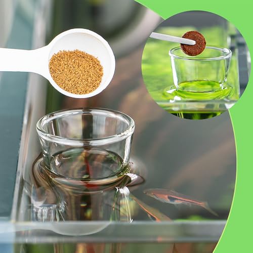 LINLAN 13.78 Inch Glass Shrimp Feeder, Aquarium Feeding Tube and Square Bowl with Two Suction Cups to Prevent Food from Spreading, for Crystal Shrimp and Cherry Shrimp