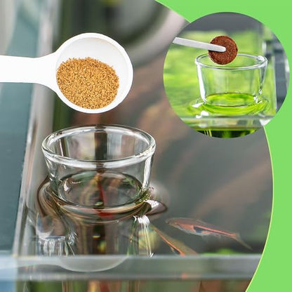 LINLAN 9.84 Inch Glass Shrimp Feeder, Aquarium Feeding Tube and Square Bowl with Two Suction Cups to Prevent Food from Spreading, for Crystal Shrimp and Cherry Shrimp - size: 25CM