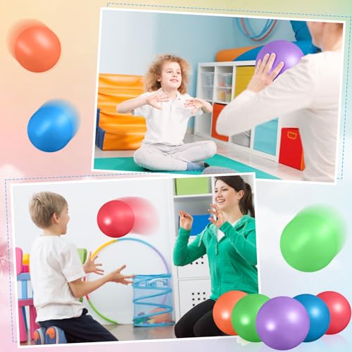 Aoriher 10 Pcs Small Pilates Ball Bulk 9 Inch Mini Yoga Ball - color: Rainbow Color