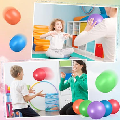 Aoriher 10 Pcs Small Pilates Ball Bulk 9 Inch Mini Yoga Ball - color: Rainbow Color