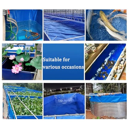 Aquarium Pool with Drain Valve,Aquaculture Water Tank Cistern Steel Frame Multifunction PVC Canvas Temporary Fish Pond，Pool Above Ground PVC Aquarium Pool with Drain Valve, Lightweight Tempo