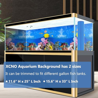Aquarium Background Poster Water Plants 3D Coral Fish Tank Background Picture Double Sides Fish Tank Stickers 10 20 Gallon Tank 16"x 33"
