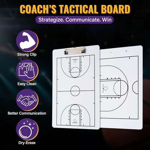 Basketball Coaching Board, Double-Sided Waterproof Dry Erase