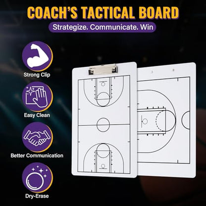 Basketball Coaching Board, Double-Sided Waterproof Dry Erase