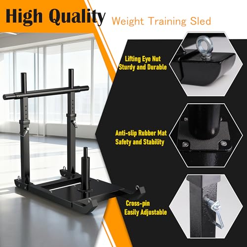 GanFindX Workout Weight Sled for Speed & Athletic Strength Training - color: Pitch Black