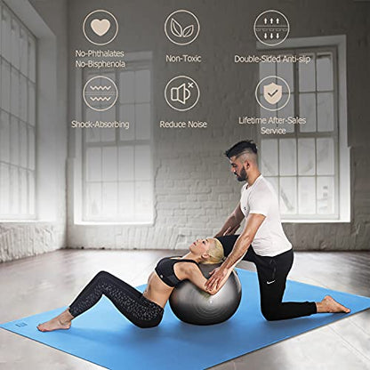 GXMMAT Large Yoga Mat 12'x6'/10'x6'/6'x8'(7mm) - color: Blue Sky, size: 6*8 FT