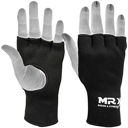Muay Thai Boxing Inner Gloves Protective Hand Wrap MMA Fist (Black, Small) - color: Black, size: Small