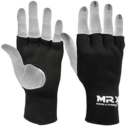 Muay Thai Boxing Inner Gloves Protective Hand Wrap MMA Fist (Black, X-Large) - color: Black, size: X-Large