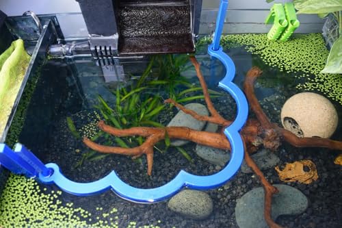 Corner Floating Plants Corral. Floating Filter Guard for Aquariums. Automatic Height Adjutable with Water Level. Keep Floating Plants Away From Filter. Aquarium Fish Tank Decor. (Blue, 5" Corral) - size: 5" Corral