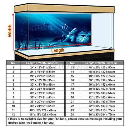 VIP. LINE Under Water Atlantic Lost City Ancient Aquarium Background Poster Fish Tank Backdrop Sticker Selfadhesive (24" x 12"/ 61 x 30cm)