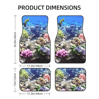 Reef Coral Fish Red Egypt Animals Wildlife Nature Ocean Life Aquarium Hawaii Custom Car Floor Mats 4-Piece Set, Neoprene All-Season Floor Liners, Universal Fit for Cars, Trucks, Suvs & Sedans