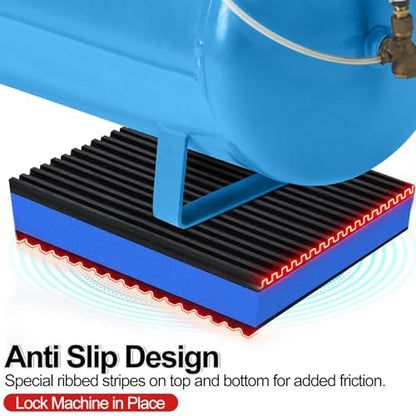 4 Pack Anti Vibration Pads for Washing Machine 2"x2"x7/8", Sound Isolation Vibrating Pad Ribbed Rubber Damping Mat EVA Center for Air Compressors, Conditioner, Treadmill, HVAC Washer Dryer