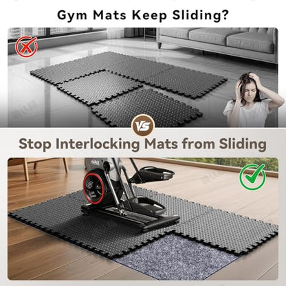 Non Slip Underlay for Interlocking Gym Mats, Foam Floor Mat Grip Pad - size: 71"×94"