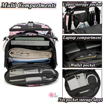 SDTAME Gym Duffel Backpack with Shoe Pocket & Laptop Sleeve - color: Red