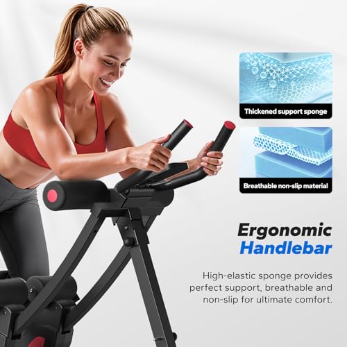 MERACH Ab Machine, Adjustable Ab Trainer Machine - color: black&red, size: large
