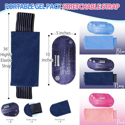 Reusable Cold Ice Packs for Injuries,3-Piece Set | Cold Gel Ice Wrap for Injury Recovery, Alleviate Joint and Muscle Pain (3pcs-Blue) - color: 3pcs-blue