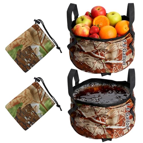 Collapsible Sink Bucket with Handle for Camping,Leakproof Foldable Travel Sink Buckets,Nylon Small Swamp Bucket for Fishing,Cleaning,Washing,Hunting,Water Storage