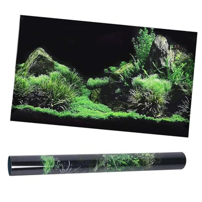 Aquarium Background Sticker, Fish Tank Seafloor Water Grass Decoration Painting, PVC Sticker for Fish Tank, Tropical Marine Landscape (122 * 46cm) - size: 122*46cm