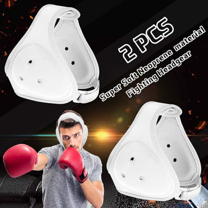 RoundFunny 2 Pcs Wrestling Headgear for Kids Adult Youth Men Women Soft Grappling Adjustable Head Gear Wrestling Ear Protection for Kids Boys Girls Hockey MMA BJJ