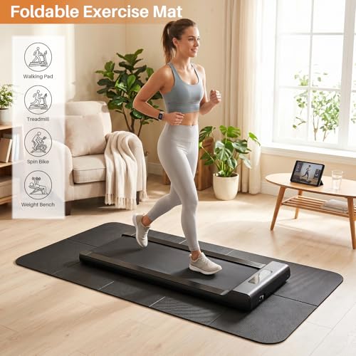 Walking Pad Mat for Carpet,6mm Thick,Bike Mat Compatible with Peloton Bike,Elliptical,Treadmill Mat,Under Exercise Bike Trainer Pad for Indoor Stationary Spin Bike Gym Equipment Hardwood Floor Carpet - size: 60"L x 24"W x 0.3"Th