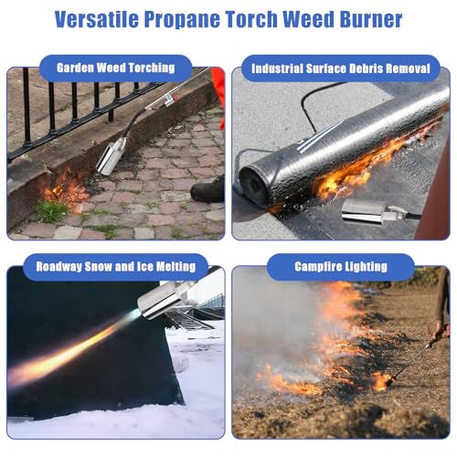 Propane Torch Weed Burner, Weed Torch Propane Burner for Outside, Blow Torch Gun for Propane Tank Weeds with 10FT Hose
