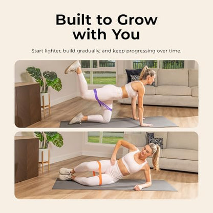Sunny Health & Fitness 5-Level Resistance Loop Bands for Strength Training | Full-Body Workout, Progressive Exercise, Yoga, Pilates, Recovery, Lightweight, Compact, Carry Bag for Travel
