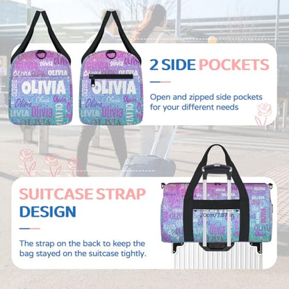 Personalized Dance Bag,Dreamy Glittery Effect, Pink with Blue - color: Blue Pink