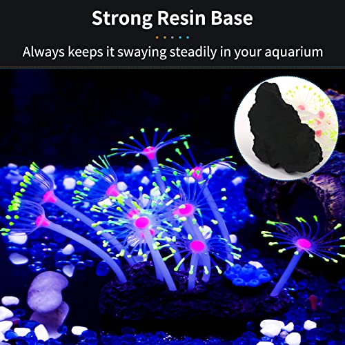 Uniclife Glowing Effect Artificial Coral Plant for Fish Tank, Decorative Aquarium Ornament (Yellow)