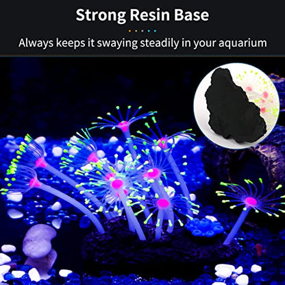 Uniclife Glowing Effect Artificial Coral Plant for Fish Tank, Decorative Aquarium Ornament (Yellow)