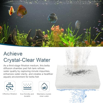8 Pack Betta Diffusion Chamber Pad Replacement Compatible with Fluval Betta Tank Filter, Aquarium Filter Media for Betta Premium Aquarium 2.6 Gallon