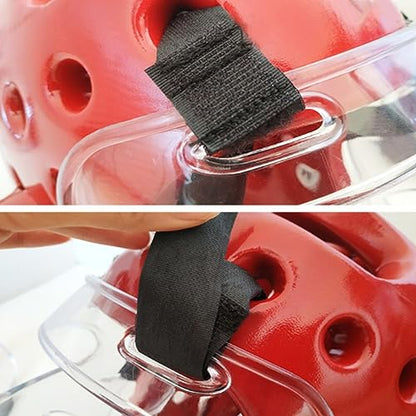 Boxing Head Guard for Kids Adults,Taekwondo Sparring Gear with Removable Face-Shield,Shock Absorption Head Guard Sparring Helmet for Muay Thai, Grappling, Kickboxing, Karate, MMA Martial Art