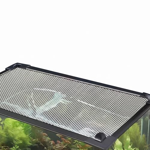 Magnetic Aquarium Screen Cover Fish Tank Anti-Jump Net 50D High-Tenacity Soft Mesh Top and Side Installation Fish-Friendly Barrier with Handle for Easy Feeding (4 5/16" * 2 3/8") - size: 51 3/16" * 19 11/16"