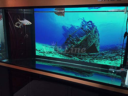 Large Shipwreck Aquarium Background Poster HD Fish Tank Ornament Landscape (30" x 18"/ 76 x 46cm)