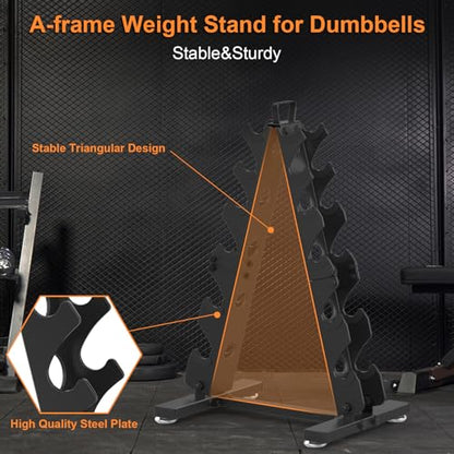 TomCare 6-Tier|5-Tier|4-Tier|2-Tier Dumbbell Rack Stand Only for Home Gym - color: Black, size: 6 Tier
