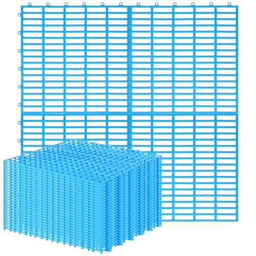 30 Pcs Anti-Slip Drainage Tiles Interlocking Shower Floor Mats 12" x 12" Soft TPE Bathroom Splicing Mats with Drain Holes for Pool, Deck, Garage & Pet Areas(Blue) - color: Blue
