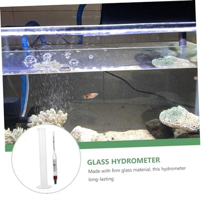 Homoyoyo 1set Hydrometer Tester Measuring Cylinder for Accurate Sea Water Testing Professional Aquarium for Aquaculture and Fish Tanks