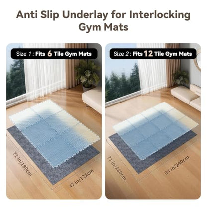 Non Slip Underlay for Interlocking Gym Mats, Foam Floor Mat Grip Pad - size: 71"×94"
