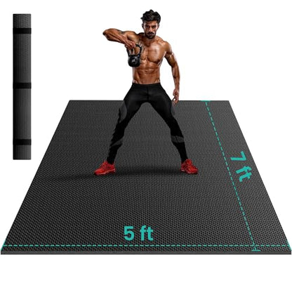 Stepwaver Large Exercise Mat, 6'x4'/7'x5'/8'x5'/9'x5'/10'x5'/12'x5'x8mm - size: 7x5FT