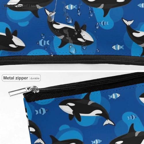 Supdreamc Women GirlGirls Make Up Bag Pouch for Toiletry Jewelry Trip, Large Capacity Travel Makeup Train Case Multifunction Travel Bag Waterproof Luggage Pouch (Ocean Sea Orca Killer Whale) - color: Pattern 439