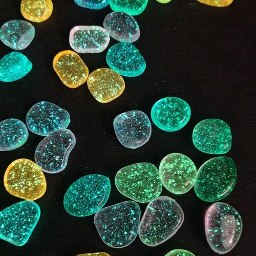 Luminous Stone Long-Lasting Creative Glow in The Dark Aquarium Scenery Reusable Garden Paving(Multicolor)