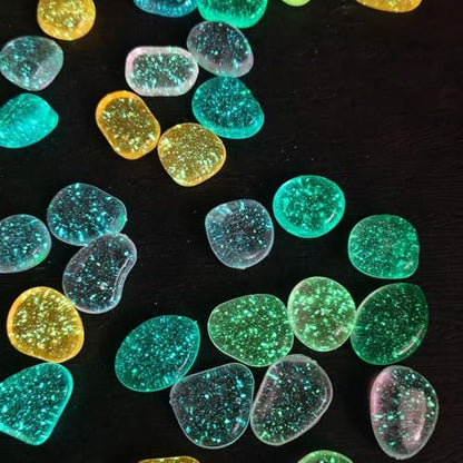 Luminous Stone Long-Lasting Creative Glow in The Dark Aquarium Scenery Reusable Garden Paving(Multicolor)