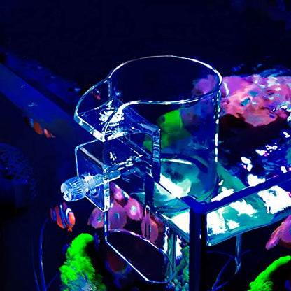 Pssopp Aquarium Fish Feeder, Transparent Acrylic Floating Food Circle Feeding Station