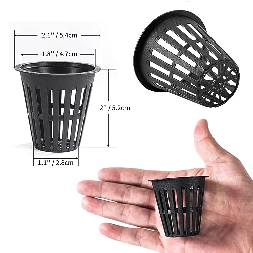 100 PCS 2 Inch Heavy Duty Net Pots, Slotted Mesh Hydroponic Cups for Garden, Plant Nursery Net Cups for Hydroponics and Aquaponics
