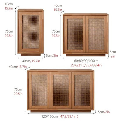 Aquarium Stand, Multi-Functional Retro Fish Tank Stand with Rattan Cabinet Door, Ideal for Living Rooms, Balconies, and Home Offices