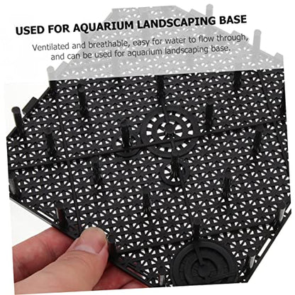 GANAZONO 5pcs Aquarium Isolation Board Fish Tank Divider for Breeding Landscaping Breathable Mesh Panels Black Bottom Plate for Fish Prevention