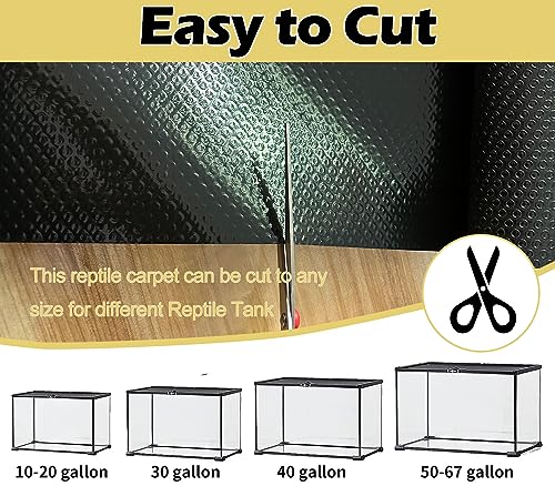 Reptile Carpet Bearded Dragon Tank Accessories for 40 Gallon, 20 Gallon, 50 Gallon,75 Gallon Tank, 17.5x39 Inch Non-Adhesive Reptile Mat Terrarium Liner For Leopard Gecko, Snake, Lizard and Tortoise