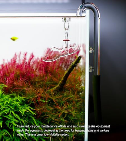 Aquarium Glass Lily Pipe,Unique Outflow Surface Skimmer.Ideal for Rimless Aquarium,1/2''(12/16mm) Tubing,C-Type Outflow 13mm/Standard.Item No.1321C.