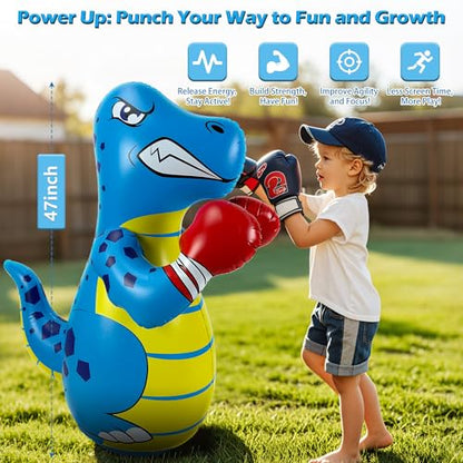 Punching Bag for Kids with Pump, 47 Inch Kids Punching Bags 3-8